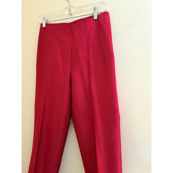 INC International Concepts Red 100% Silk Straight Leg Dress Pants Women's S - Picture 2 of 4